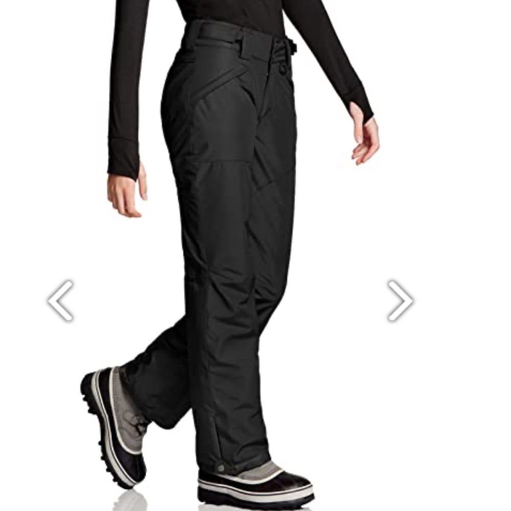 TSLA Snow Pants Women Small Black Insulated Winter Ski Fleece Lined Cargo